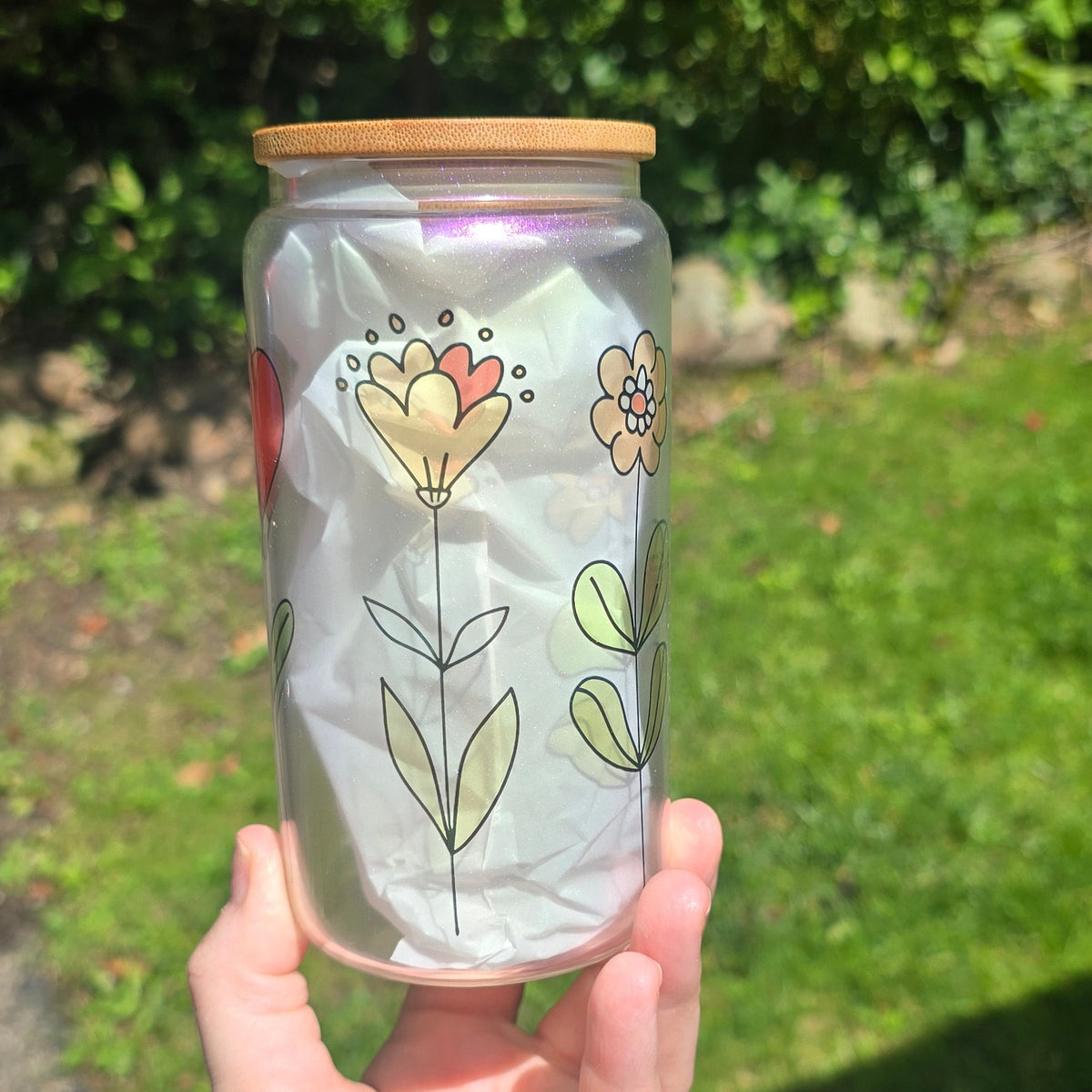 Glass Cup-Flowers