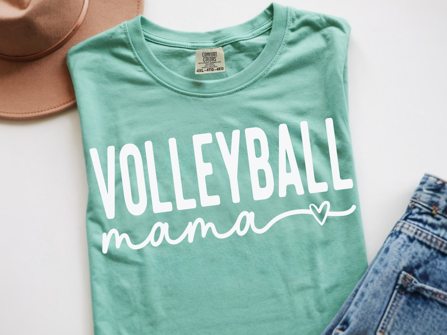 166 Volleyball Mama- White