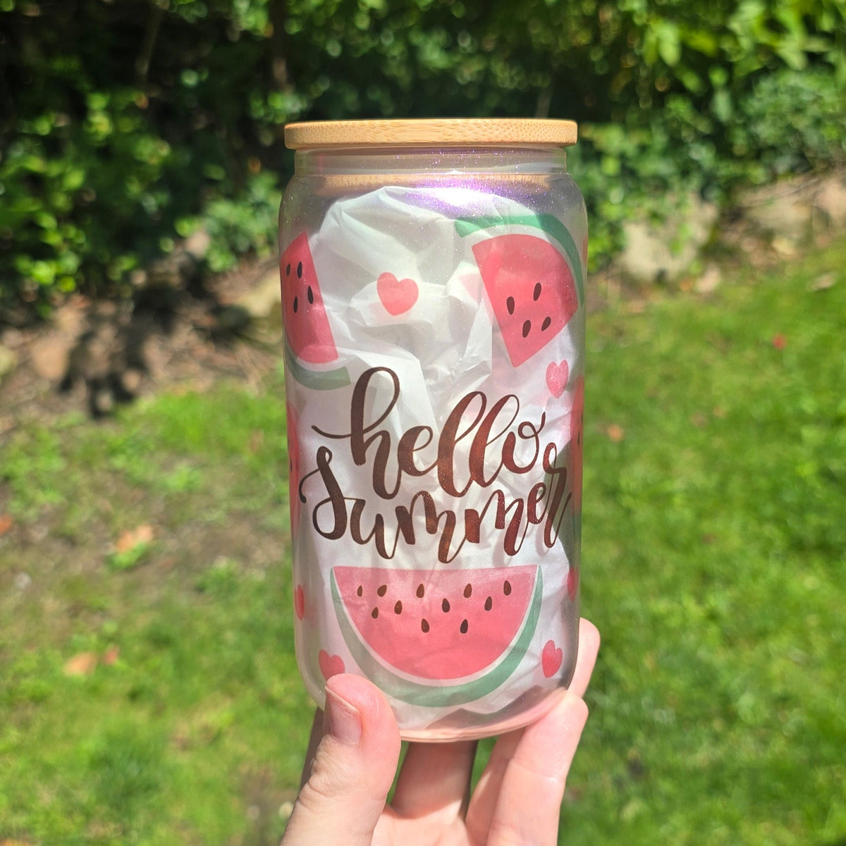 Glass Cup-Hello Summer