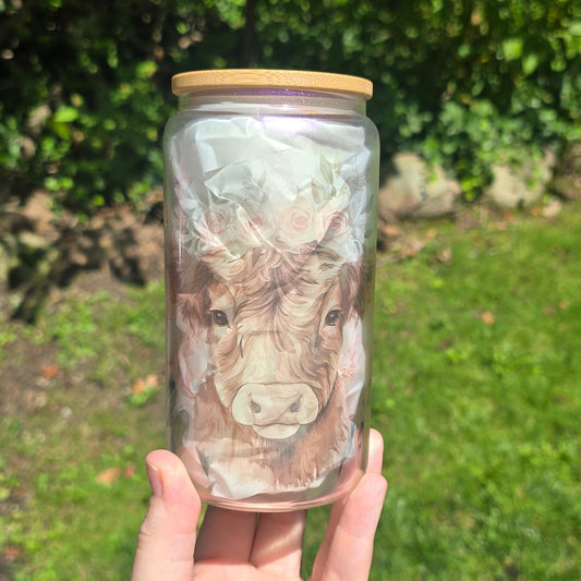 Glass Cup-Highland Cow