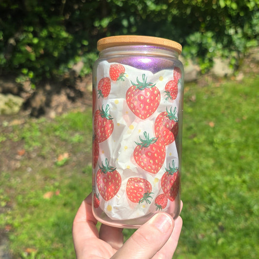 Glass Cup-Strawberry