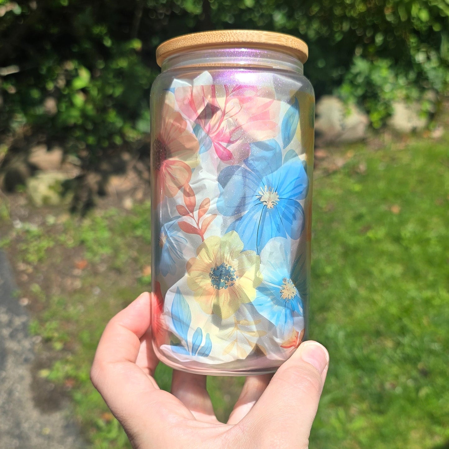 Glass Cup-Flowers