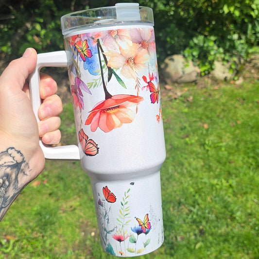 40oz Tumbler- Flowers